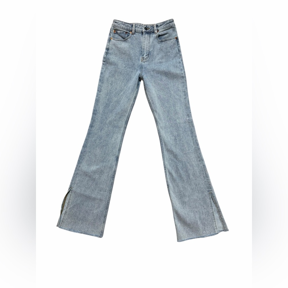 Motel Rocks Light Split‎ Bootleg Jeans In Light Wash Size Medium - Picture 3 of 7